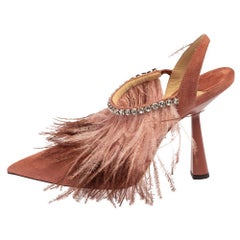 Jimmy Choo Pink Feather And Suede Ambre Pumps Size 40