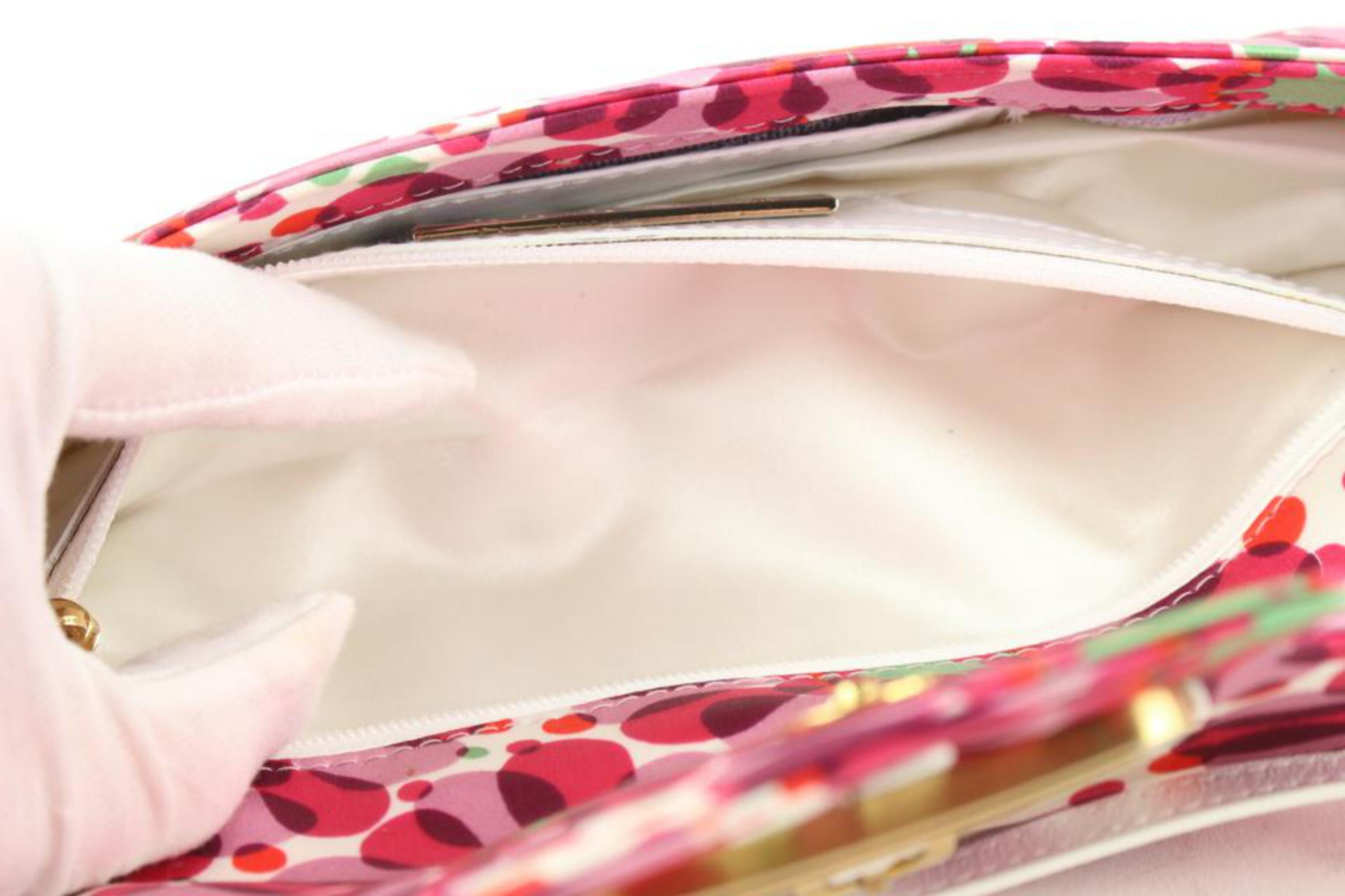 Jimmy Choo Pink Floral Satin Flap Shoulder Bag 2JC113 For Sale 4