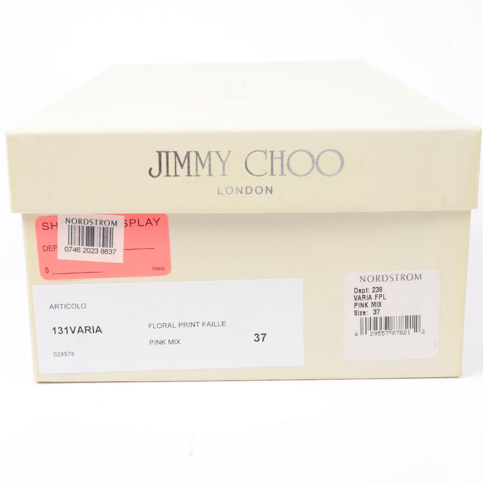 Jimmy Choo Pink Floral Shoes Slingback Heels 4