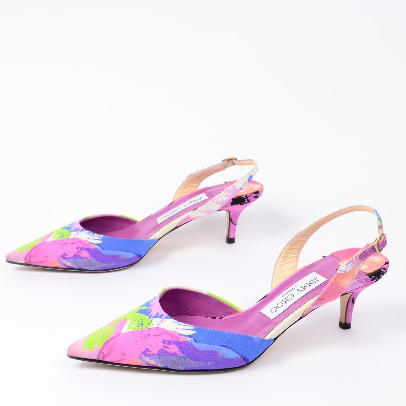 floral slingback heels