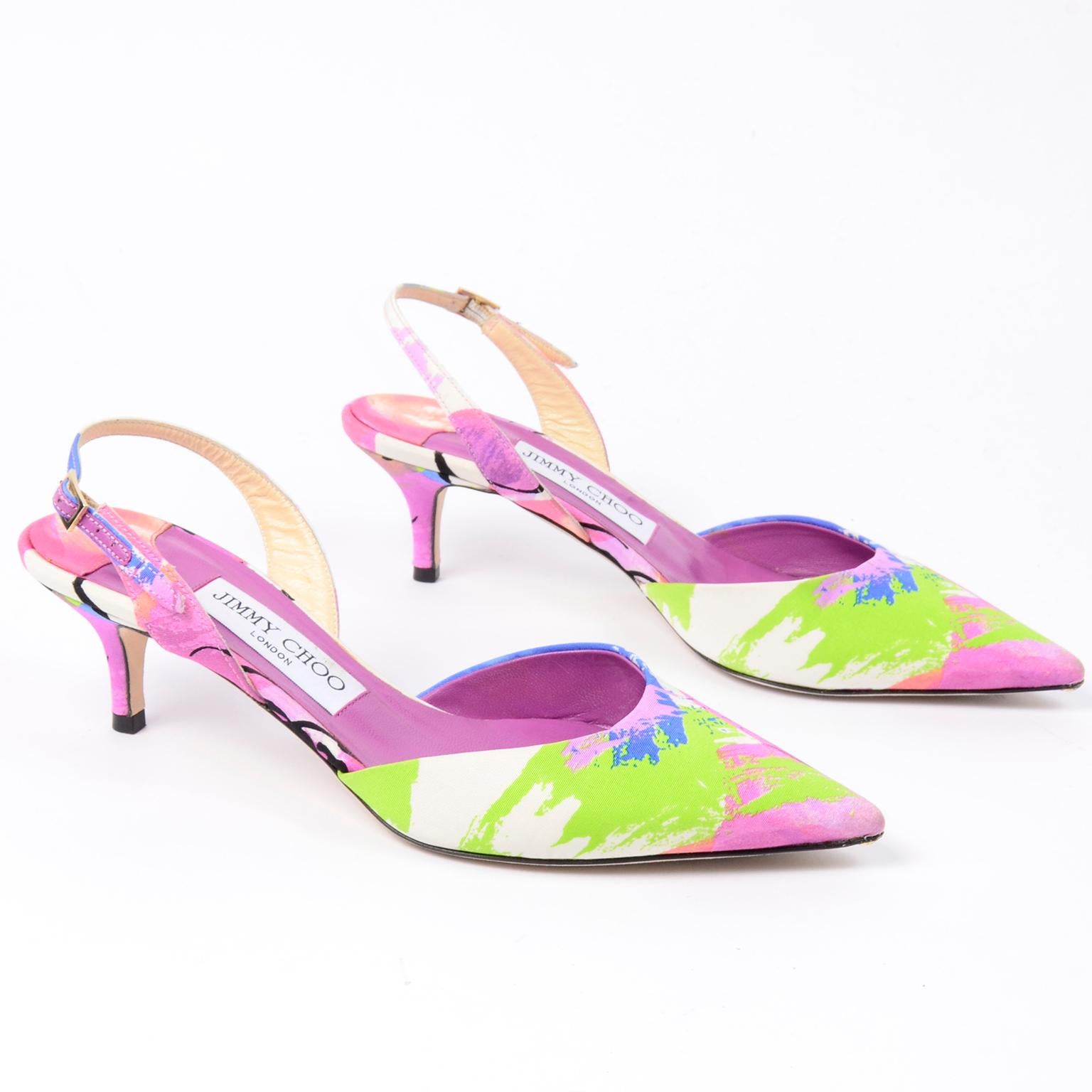 Donna Jimmy Choo - Scarpe floreali rosa con tacco a spillo