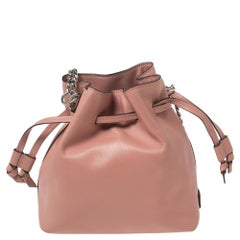 Jimmy Choo Pink Leather Callie Drawstring Bucket Bag