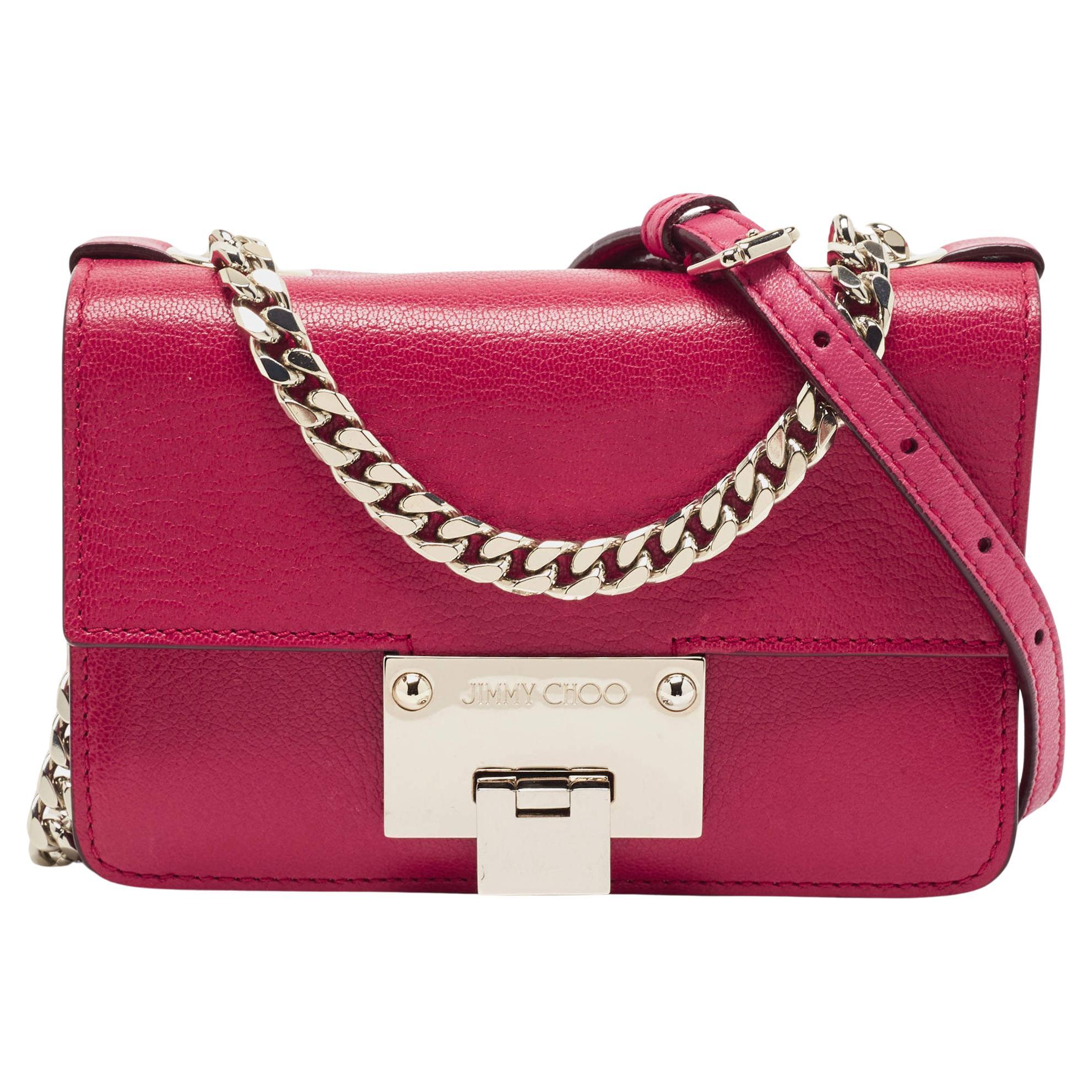 Jimmy Choo Pink Leather Rebel Crossbody Bag