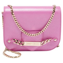 Jimmy Choo Pink Leather Shadow Chain Shoulder Bag