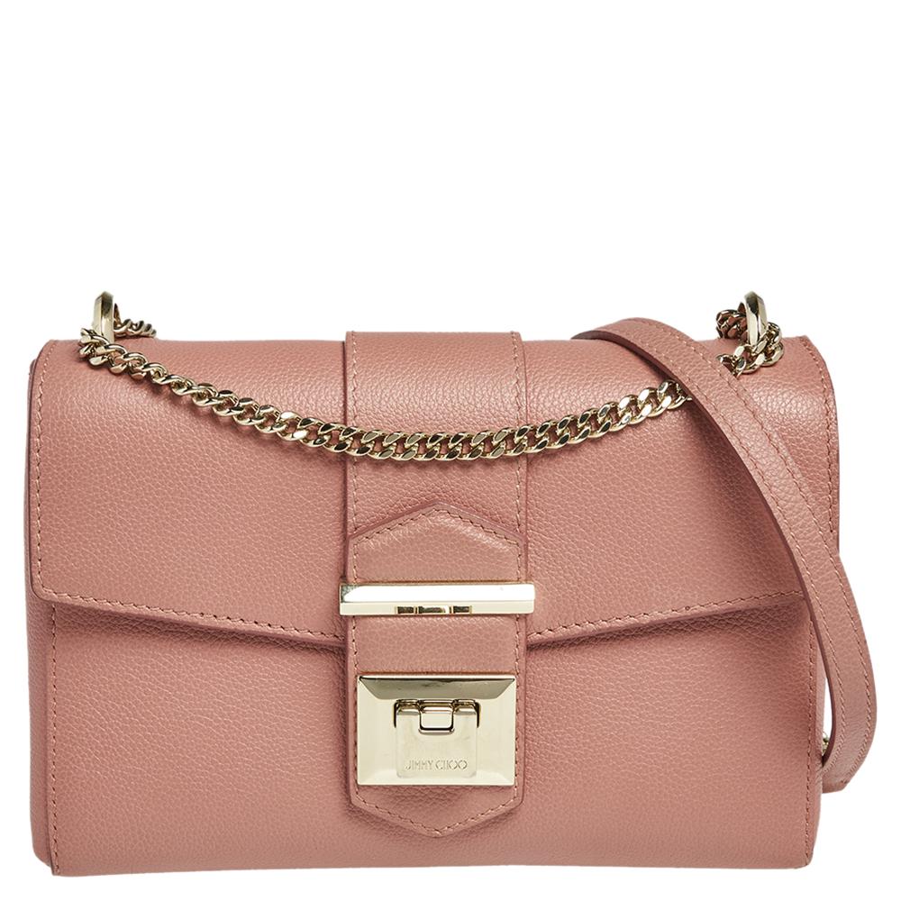 Jimmy Choo Pink Leather XB Marianne Shoulder Bag
