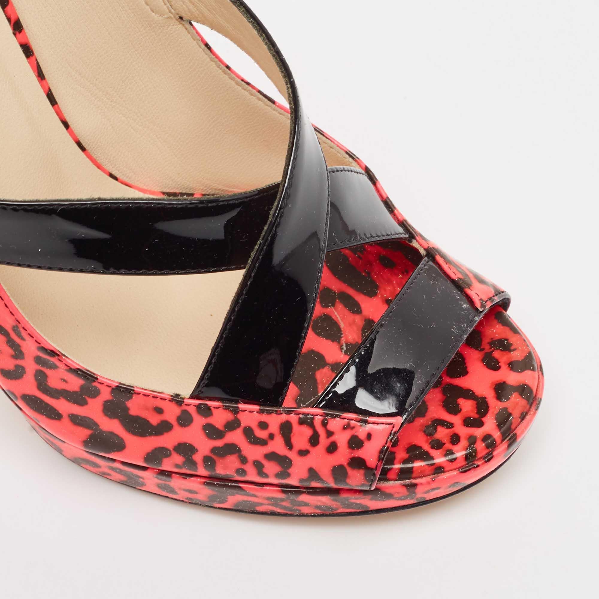 Jimmy Choo Pink Patent Leather Gesture Peep Toe Pumps Size 38.5 For Sale 4