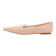 Jimmy Choo Pink Suede Calix Ballet Flats Size 38
