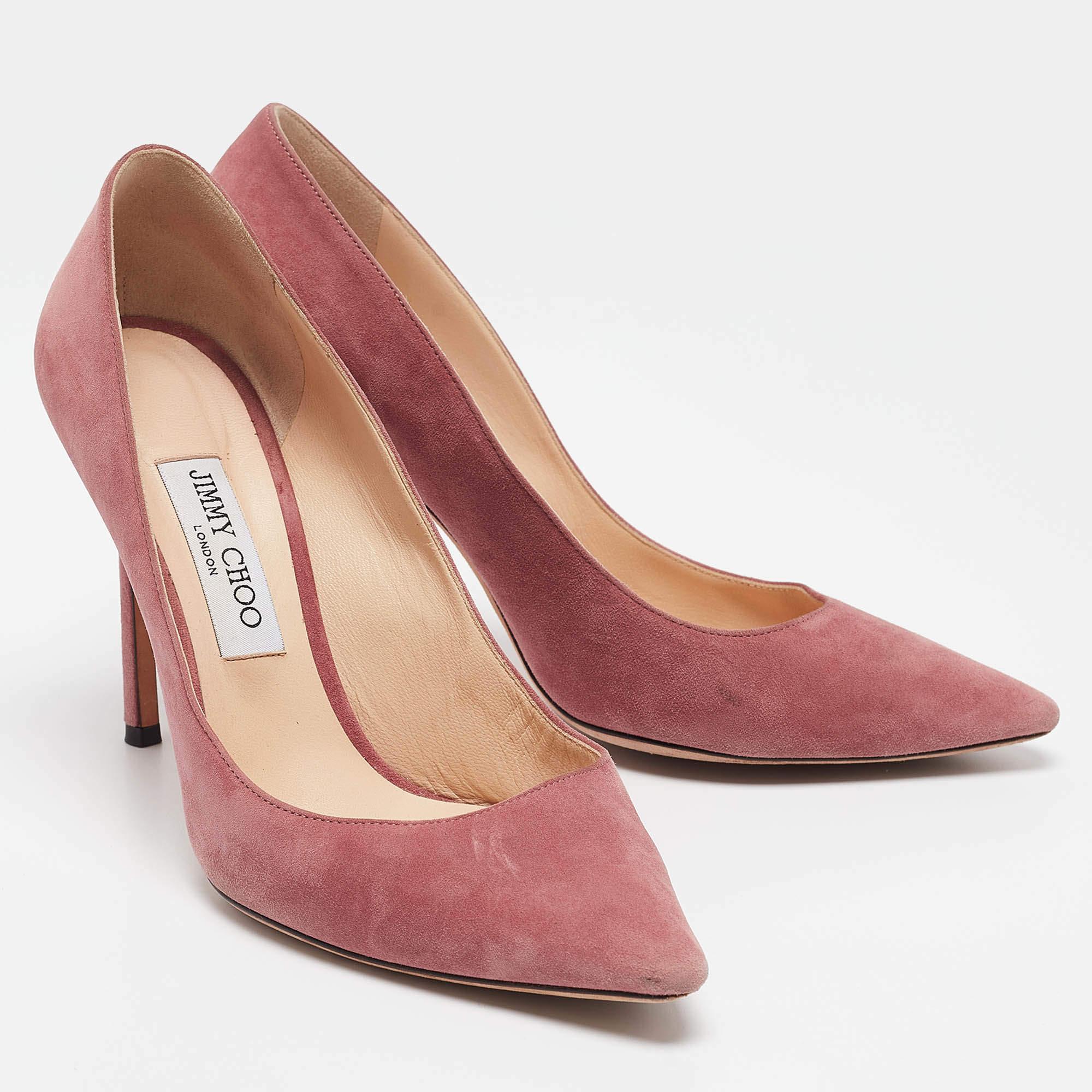Women's Jimmy Choo Pink Suede Romy Pumps Size 40