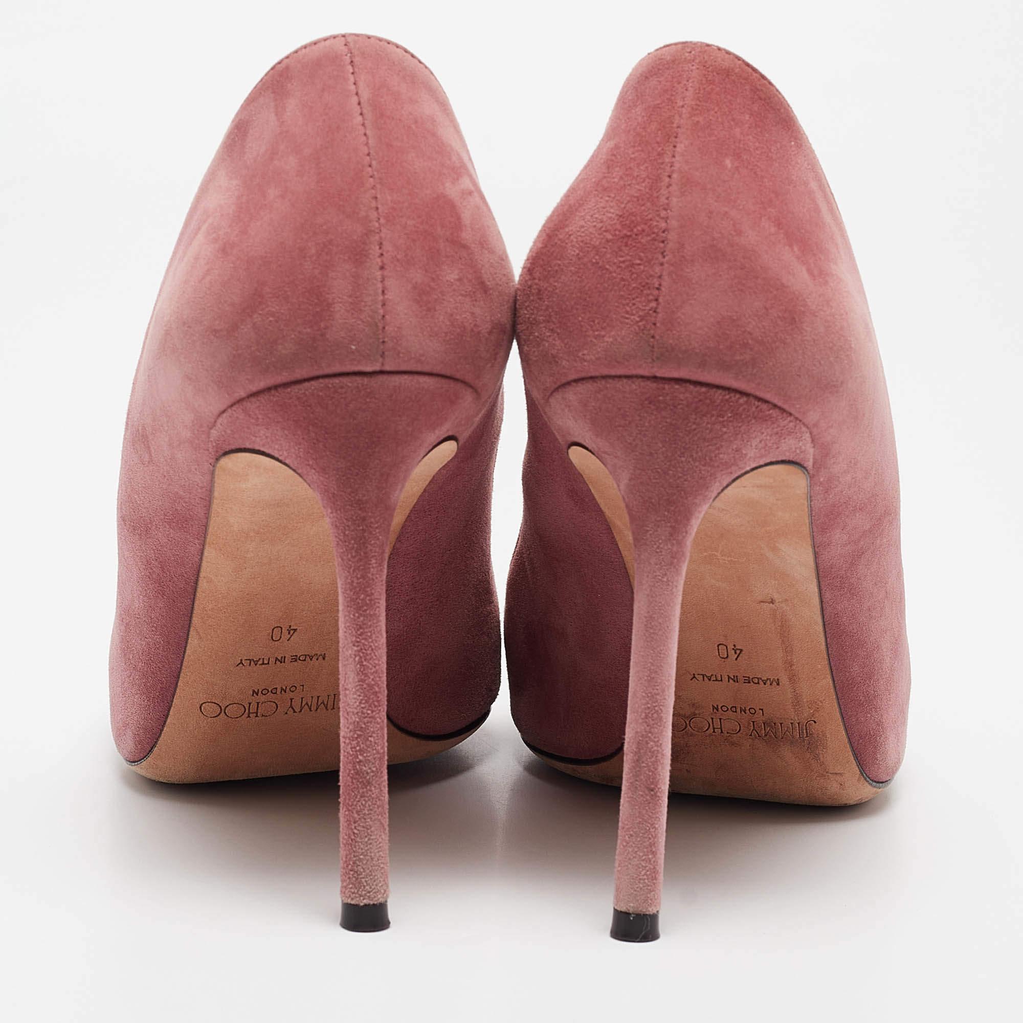 Jimmy Choo Pink Suede Romy Pumps Size 40 1