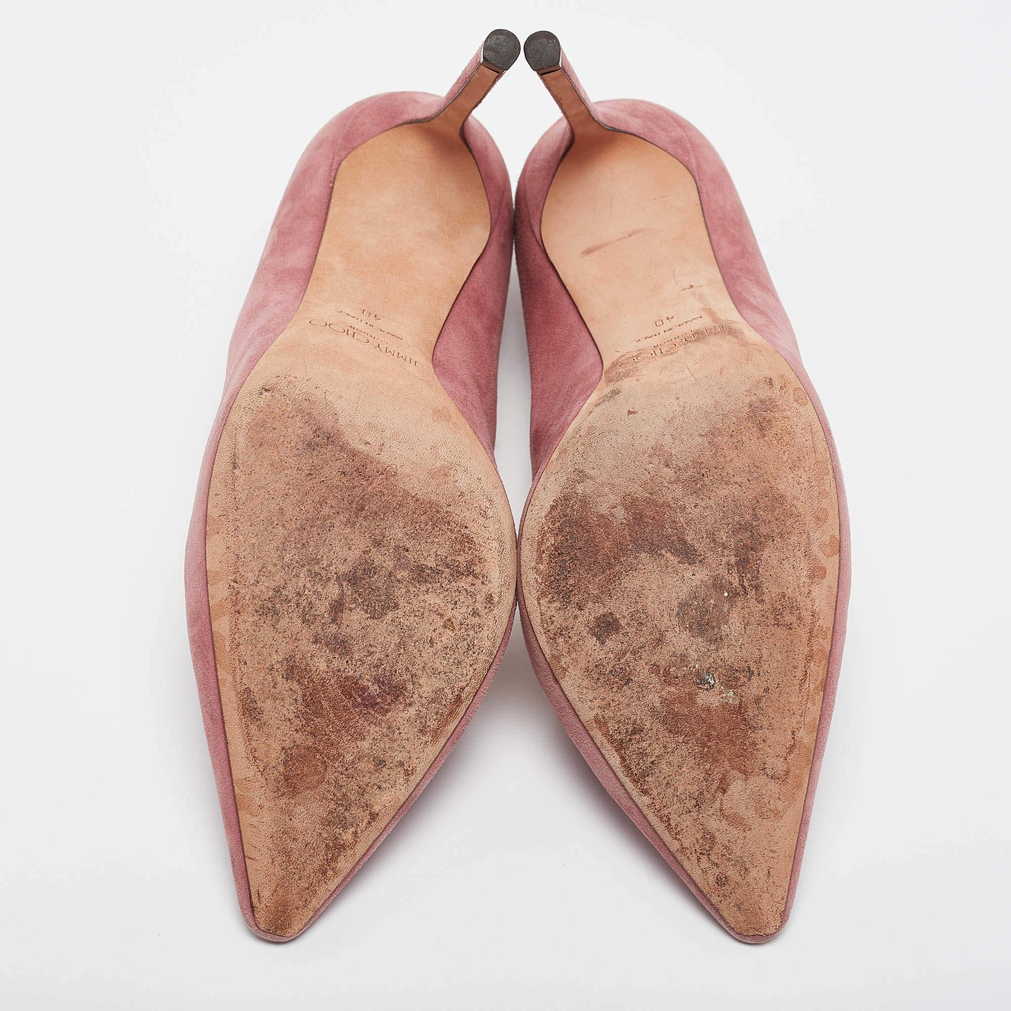 Jimmy Choo Pink Suede Romy Pumps Size 40 2