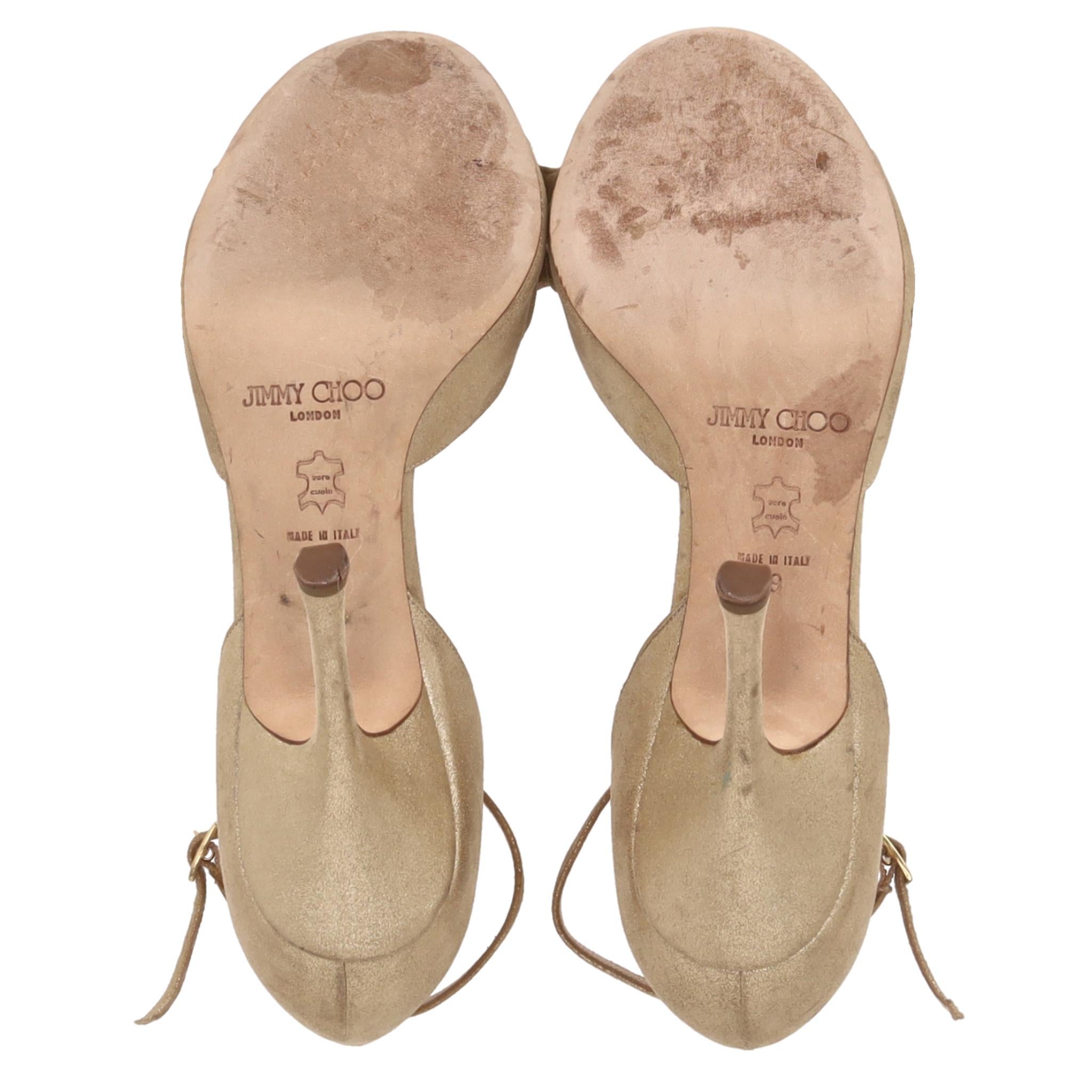 Jimmy Choo - Sandales métalliques à nœuds embellies par des pois Pour femmes en vente