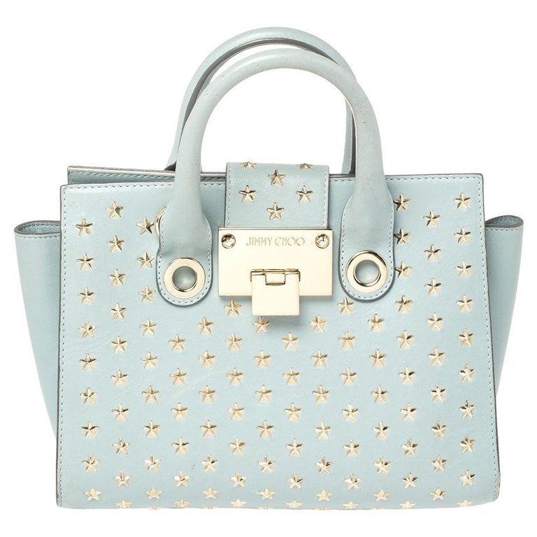 Jimmy Choo Powder Blue Star Studded Leather Riley Tote at 1stDibs