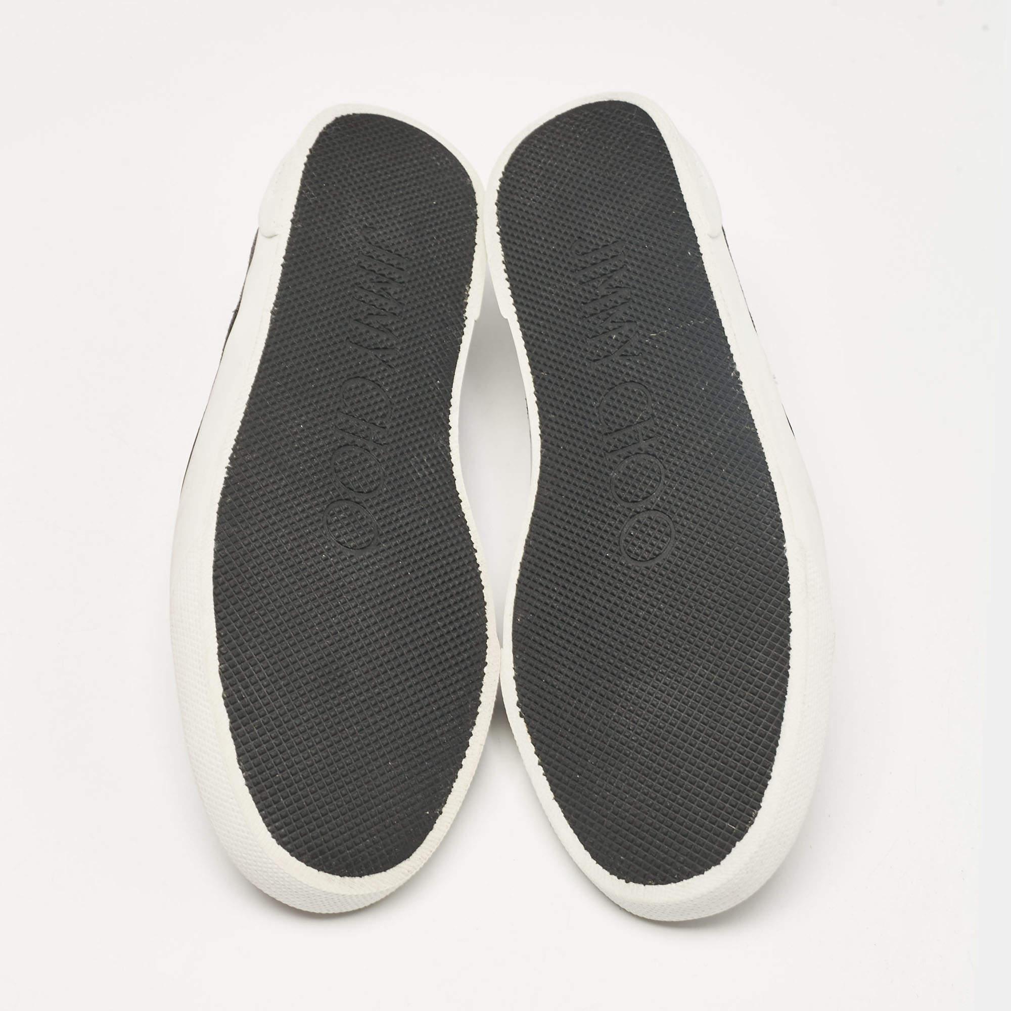 Jimmy Choo Purple/Black Lace and Leather Demi Slip On Sneakers Size 40 For Sale 1