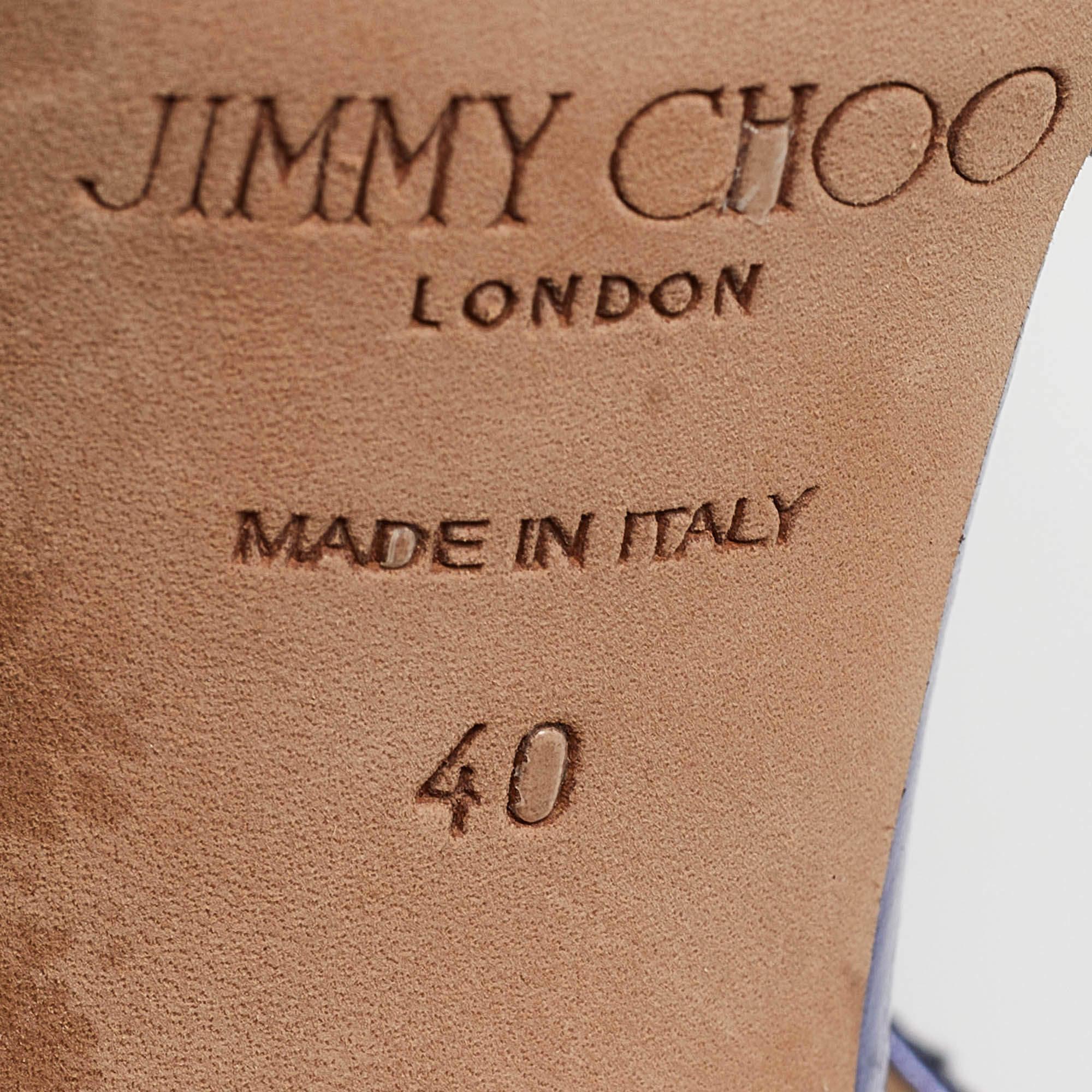 Jimmy Choo Sandali Carrie viola con glitter grossolani misura 40 3