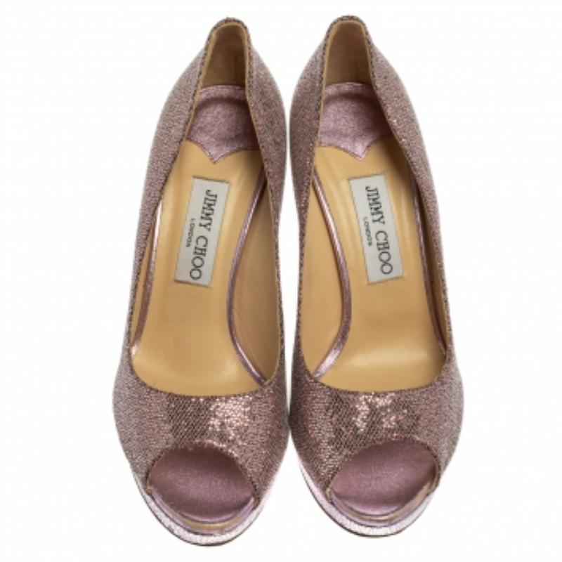 Women's Jimmy Choo Purple Coarse Glitter Dahlia  Pumps Size 39.5 For Sale