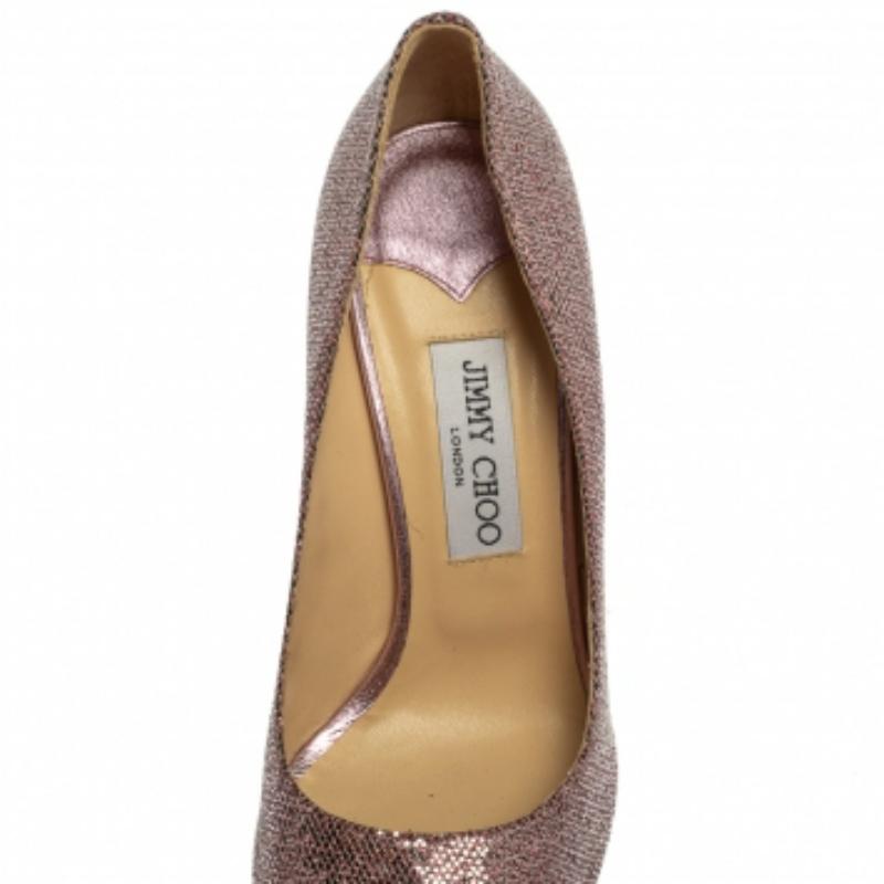 Jimmy Choo Purple Coarse Glitter Dahlia  Pumps Size 39.5 For Sale 3