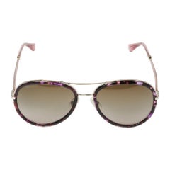 Jimmy Choo Purple Havana/ Khaki Gradient Tora Pilot Sunglasses