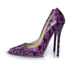 Jimmy Choo, purple leather python pumps