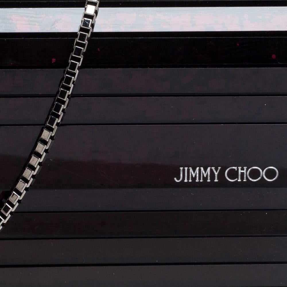Jimmy Choo Purple Ombre Glitter Acrylic Sweetie Chain Clutch 2