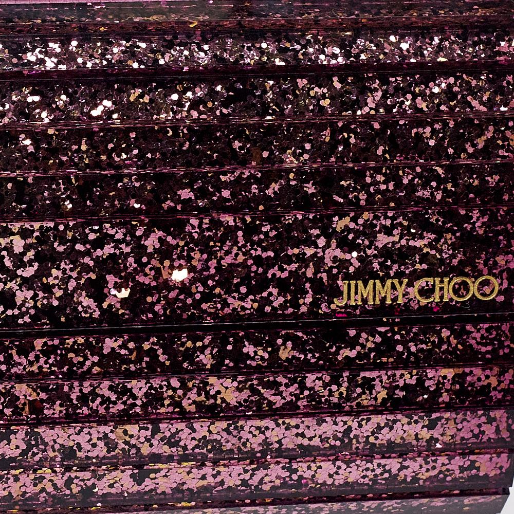 Jimmy Choo Purple Ombre Glitter Acrylic Sweetie Chain Clutch 2