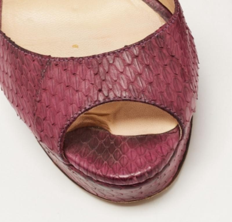 Jimmy Choo Lila Python Linda Riemchensandalen Größe 39 Damen im Angebot