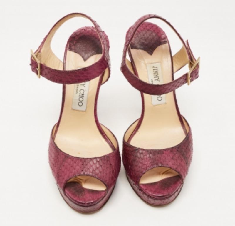 Jimmy Choo Lila Python Linda Riemchensandalen Größe 39 im Angebot 2