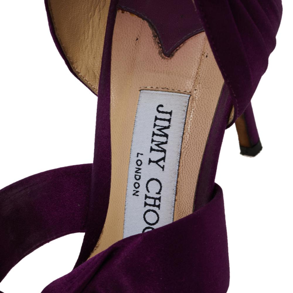 Jimmy Choo Lila Satin Kris Knot Sandalen Größe 39 Damen