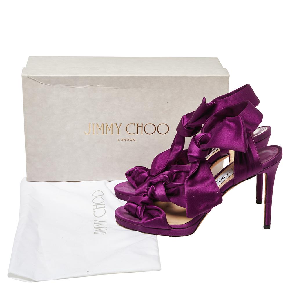 Jimmy Choo Lila Satin Kris Knot Sandalen Größe 39 2