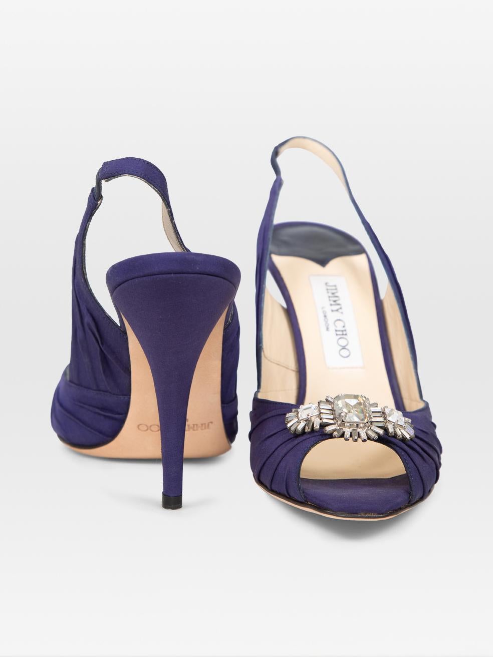 Viola Jimmy Choo, tacchi di cristallo viola, misura IT 38,5 in vendita