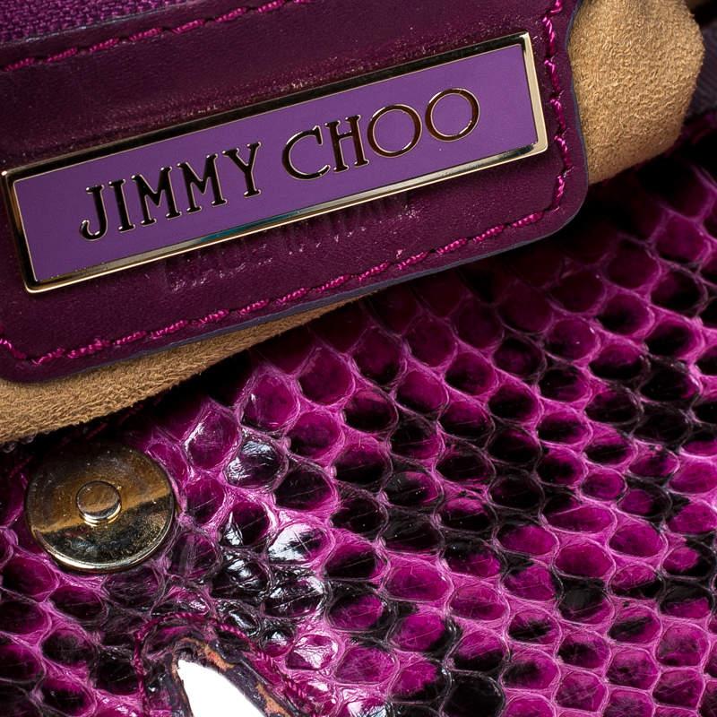Jimmy Choo Purple Suede and Leather Alex Shoulder Bag For Sale 8