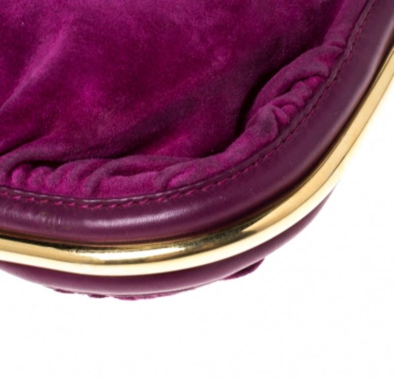 Jimmy Choo Purple Suede and Leather Alex Shoulder Bag In condizioni buone in vendita a Dubai, Al Qouz 2