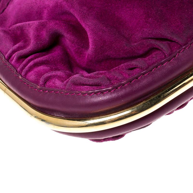 Women's Jimmy Choo Purple Suede and Leather Alex Shoulder Bag