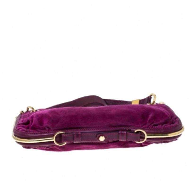 Jimmy Choo Purple Suede and Leather Alex Shoulder Bag in vendita 1