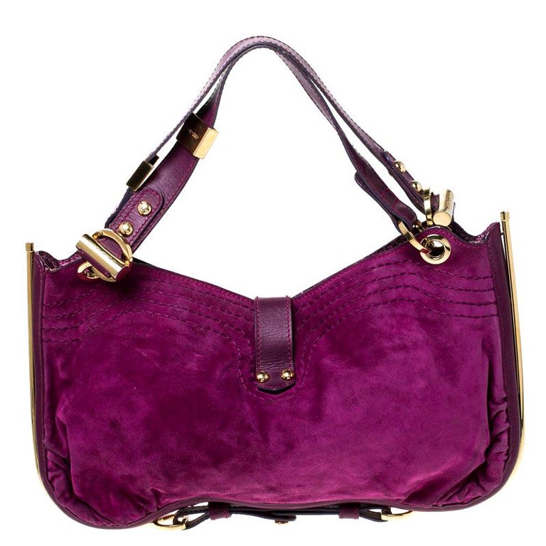 Jimmy Choo Purple Suede and Leather Alex Shoulder Bag at 1stDibs