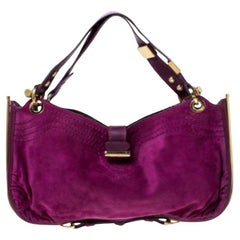 Jimmy Choo Purple Suede and Leather Alex Shoulder Bag