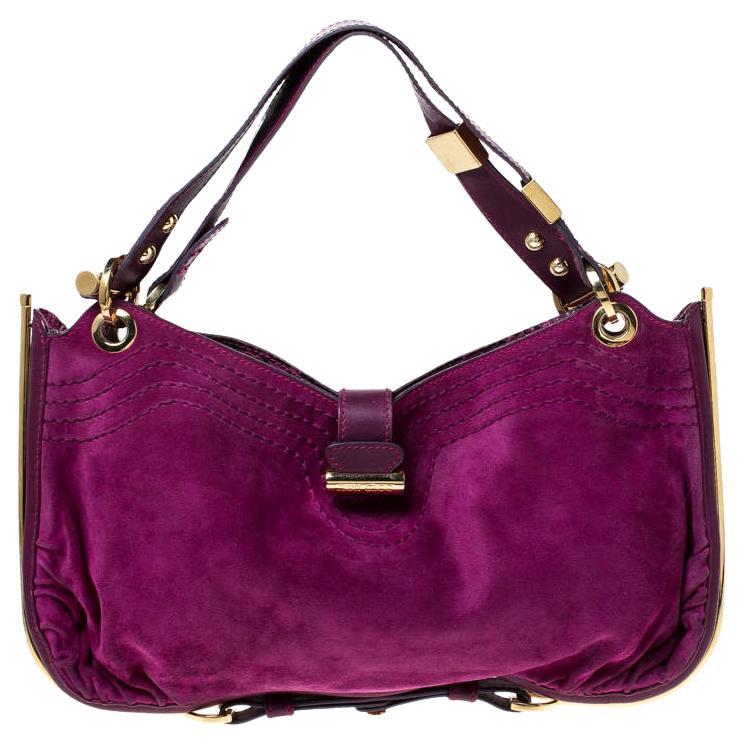 Jimmy Choo Purple Suede and Leather Alex Shoulder Bag For Sale