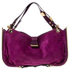 Used Jimmy Choo Purple Suede and Leather Alex Shoulder Bag