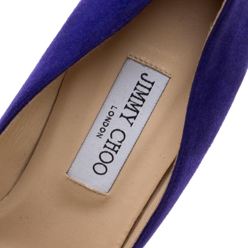 Jimmy Choo Purple Suede Avril Pointed Toe Pumps Size 41 3