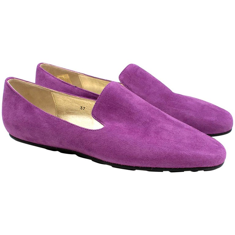 Jimmy Choo Purple Suede Loafers 37 (IT) at 1stDibs