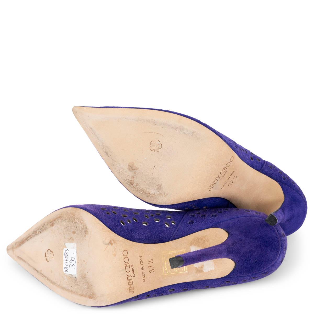 Chaussures JIMMY CHOO PERFORATED ANOUK en daim violet 37,5 en vente 3