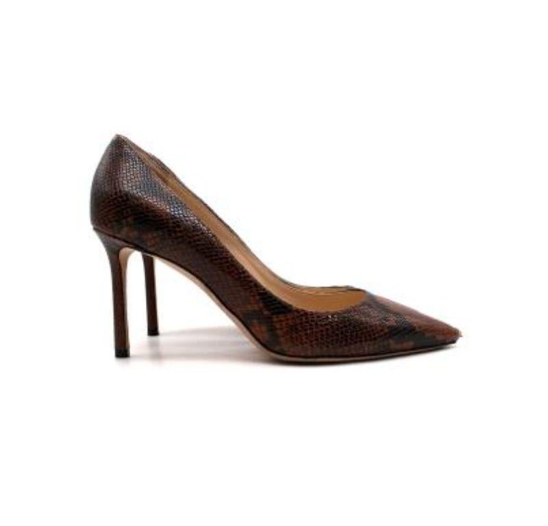 Jimmy Choo Python Leather Pointed Heel

-Pointed toe 
-Branded leather insoles 
-Slip on style 
-Stiletto Heel 

Material: 

Leather 

Made in Italy 
9.5/10 Excellent conditions, please refer to images for further details. 

PLEASE NOTE, THESE ITEMS