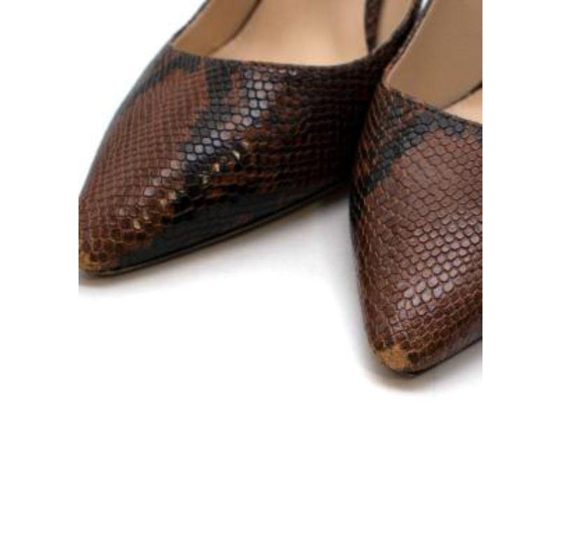 Jimmy Choo Python Embossed Leather Pointed Heel In Good Condition For Sale In London, GB