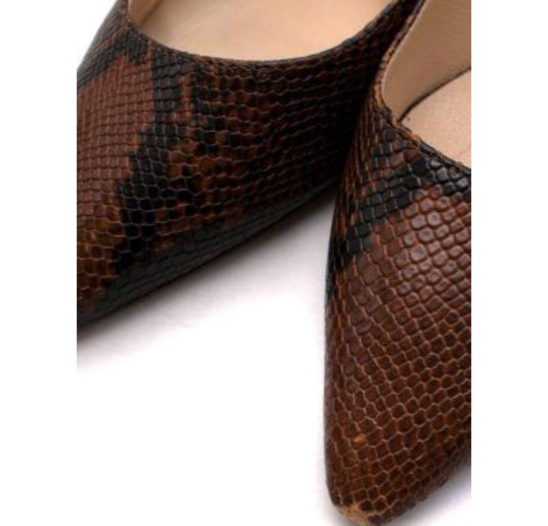 Jimmy Choo Python Embossed Leather Pointed Heel For Sale 1