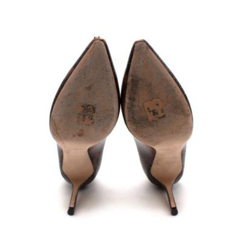 Jimmy Choo Python Embossed Leather Pointed Heel For Sale 3