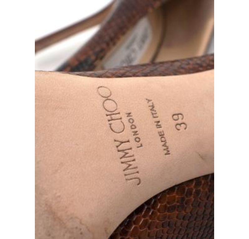 Jimmy Choo Python Embossed Leather Pointed Heel For Sale 5