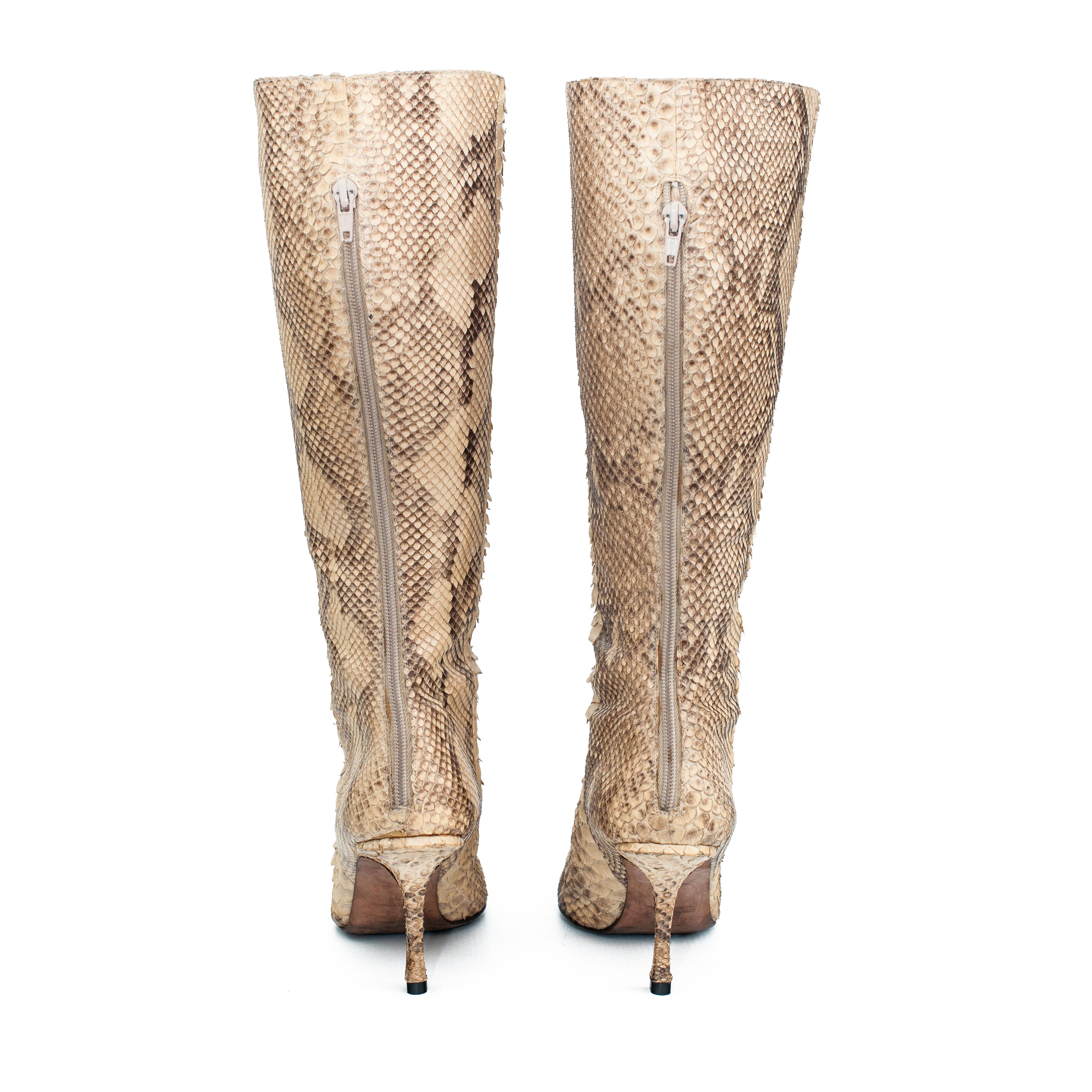 Jimmy Choo Python Knee High Boots 2000s size 40 1