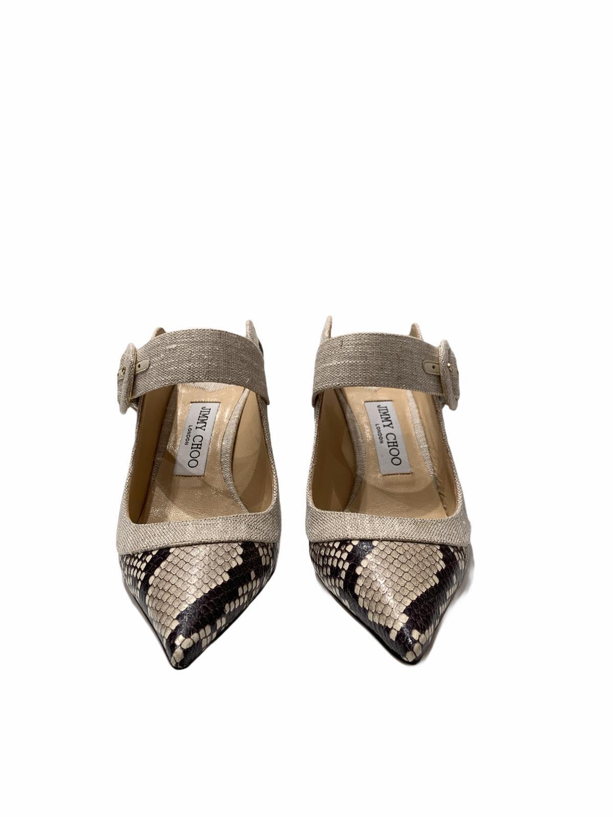Brown Jimmy Choo Python Leather Shoes  For Sale