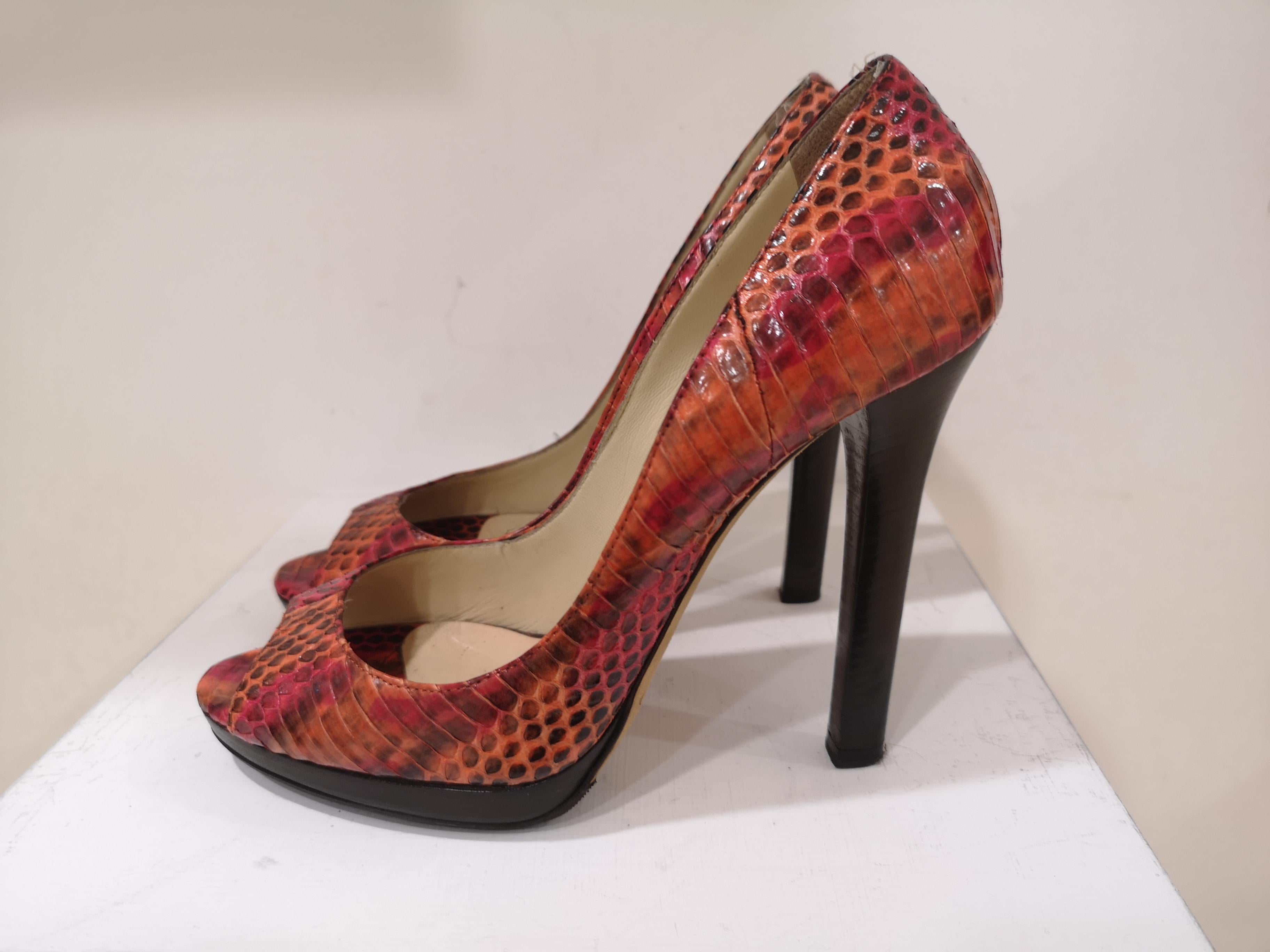 Jimmy Choo Python multicoloured Sandals Decollete For Sale 5