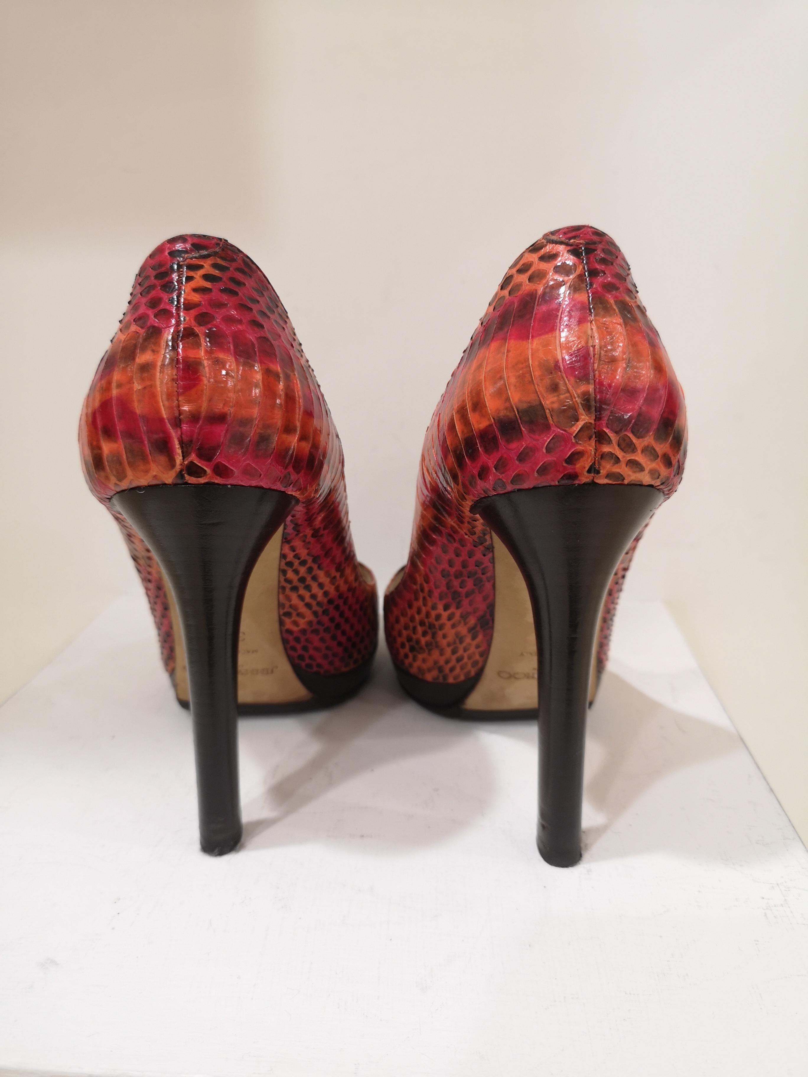 Jimmy Choo Python multicoloured Sandals Decollete For Sale 6
