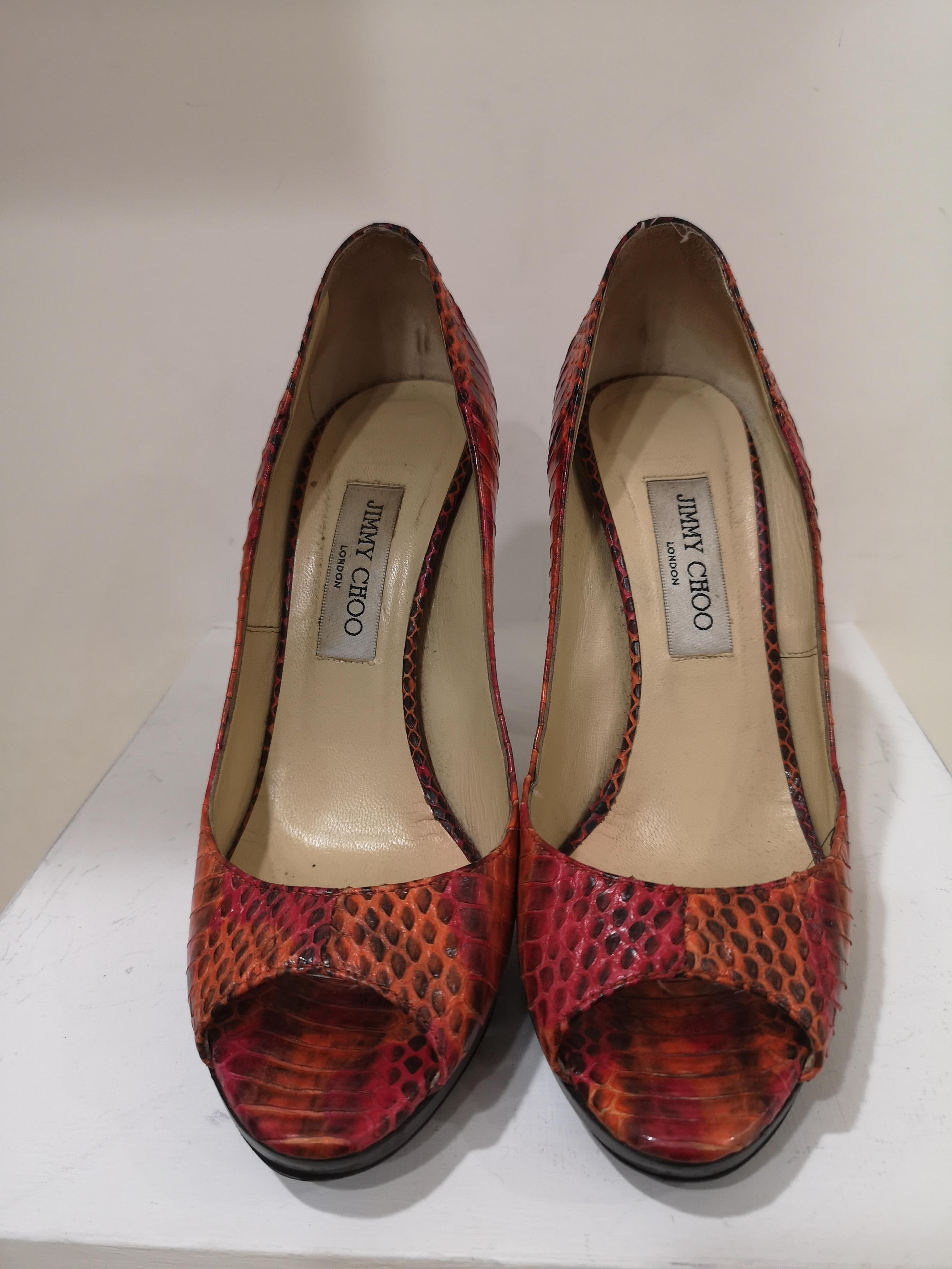 Jimmy Choo Python multicoloured Sandals Decollete For Sale 1
